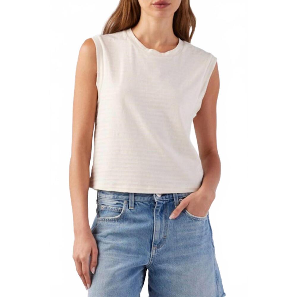 NEW AMO women's sleeveless babe top in striped sandstone